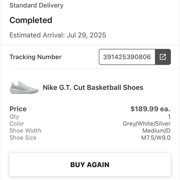 Nike GT Cut 1 All white Size 7.5 - Picture 6 of 6